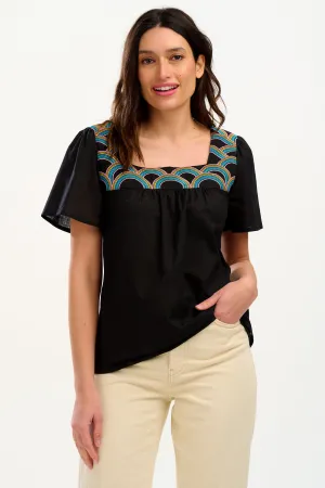 Carmen Top - Black. Rainbow Arches