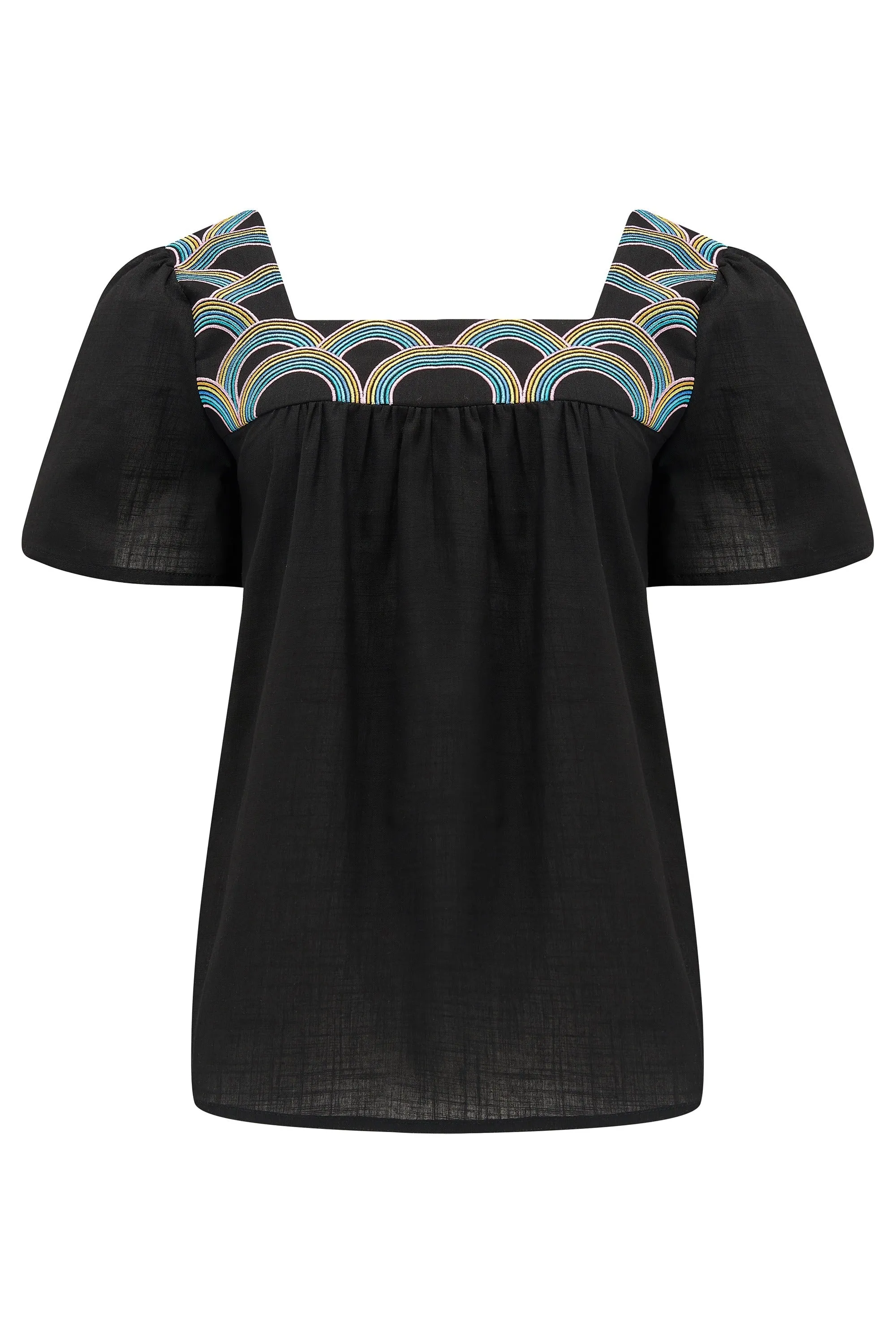 Carmen Top - Black. Rainbow Arches