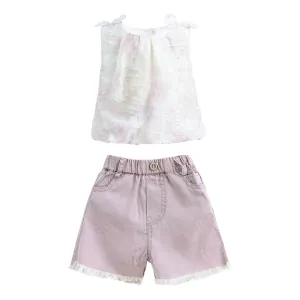 Cream Rose Floral Bow Outfit