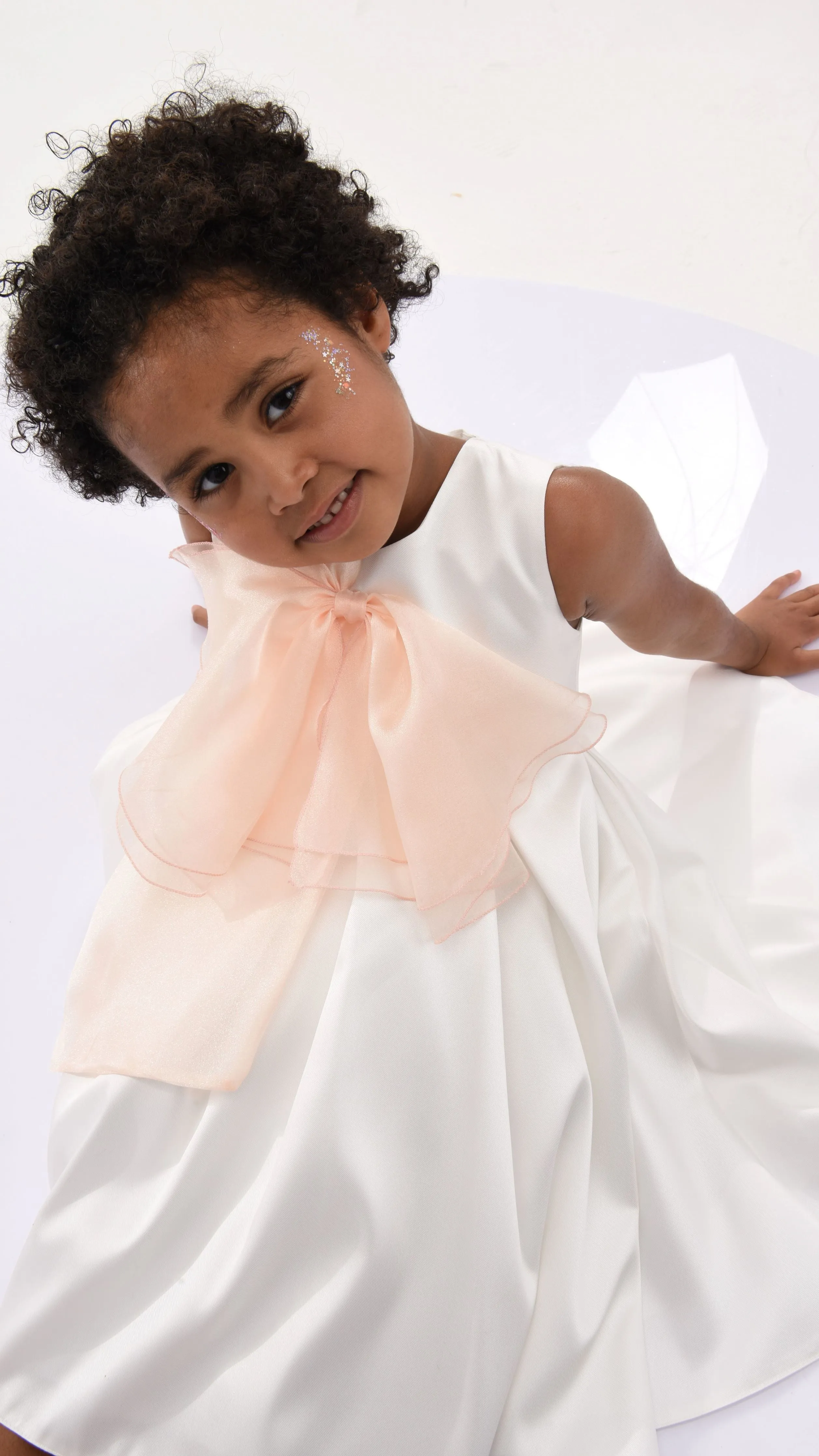 Cream Shasta Tulle Bow Dress