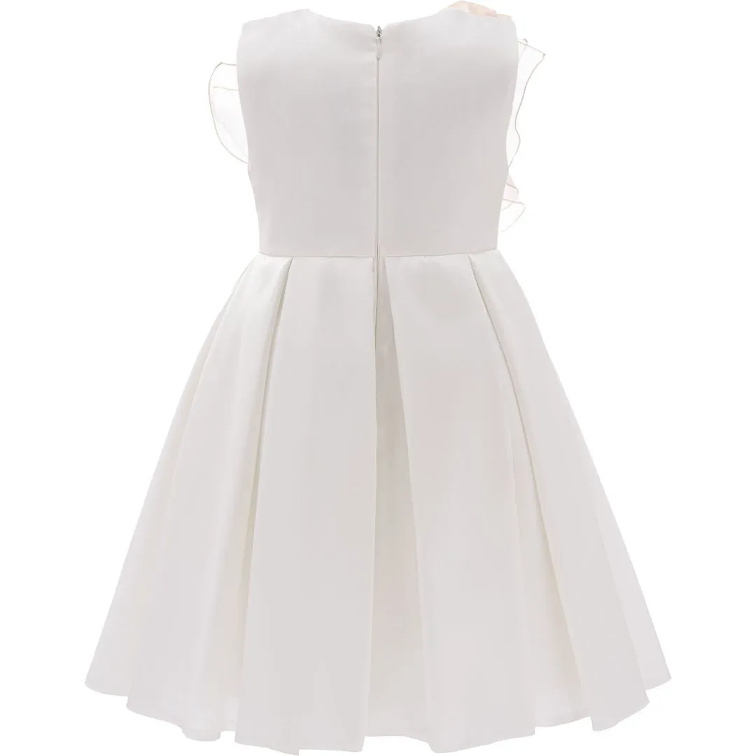 Cream Shasta Tulle Bow Dress