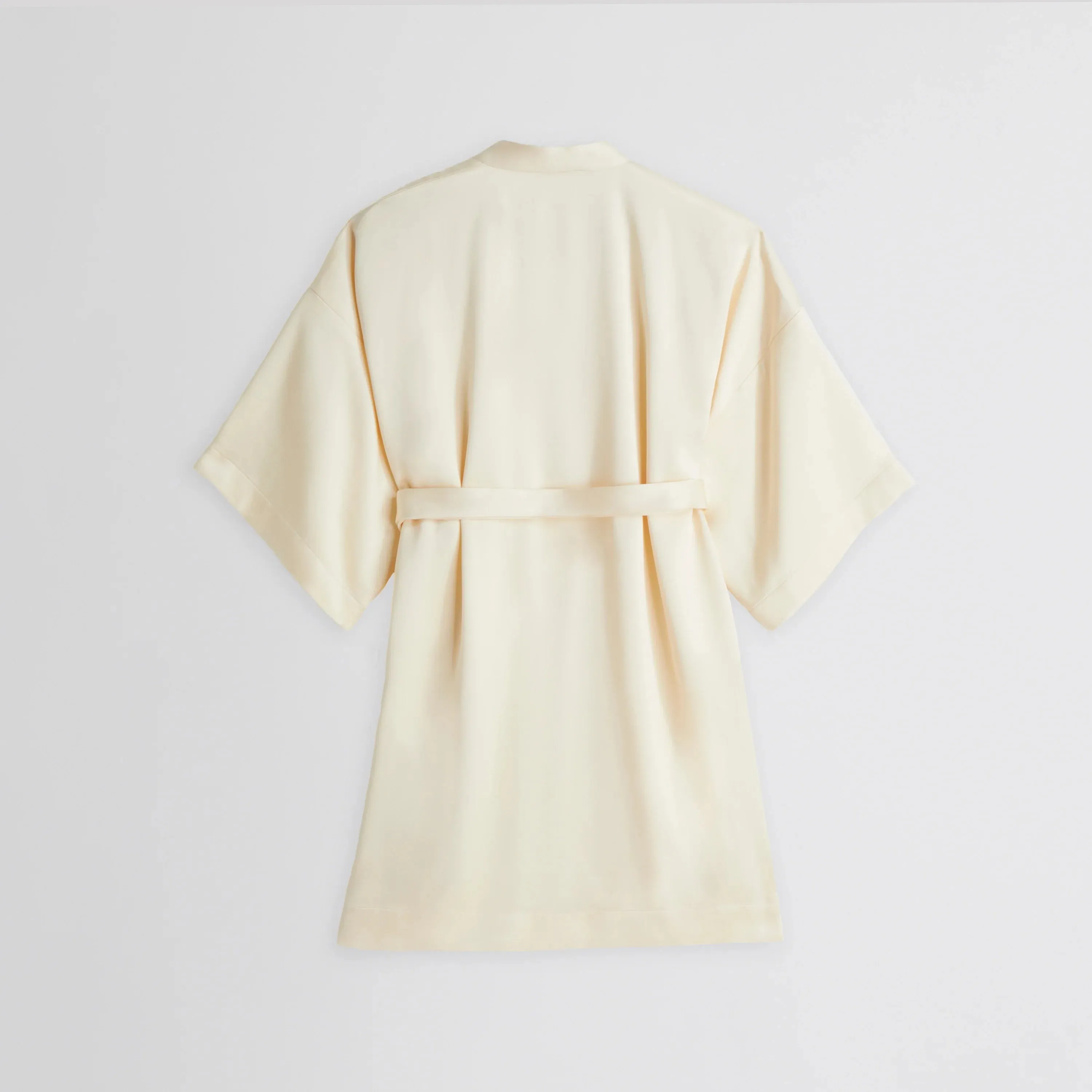 CROPPED ROBE DRESS | cream viscose