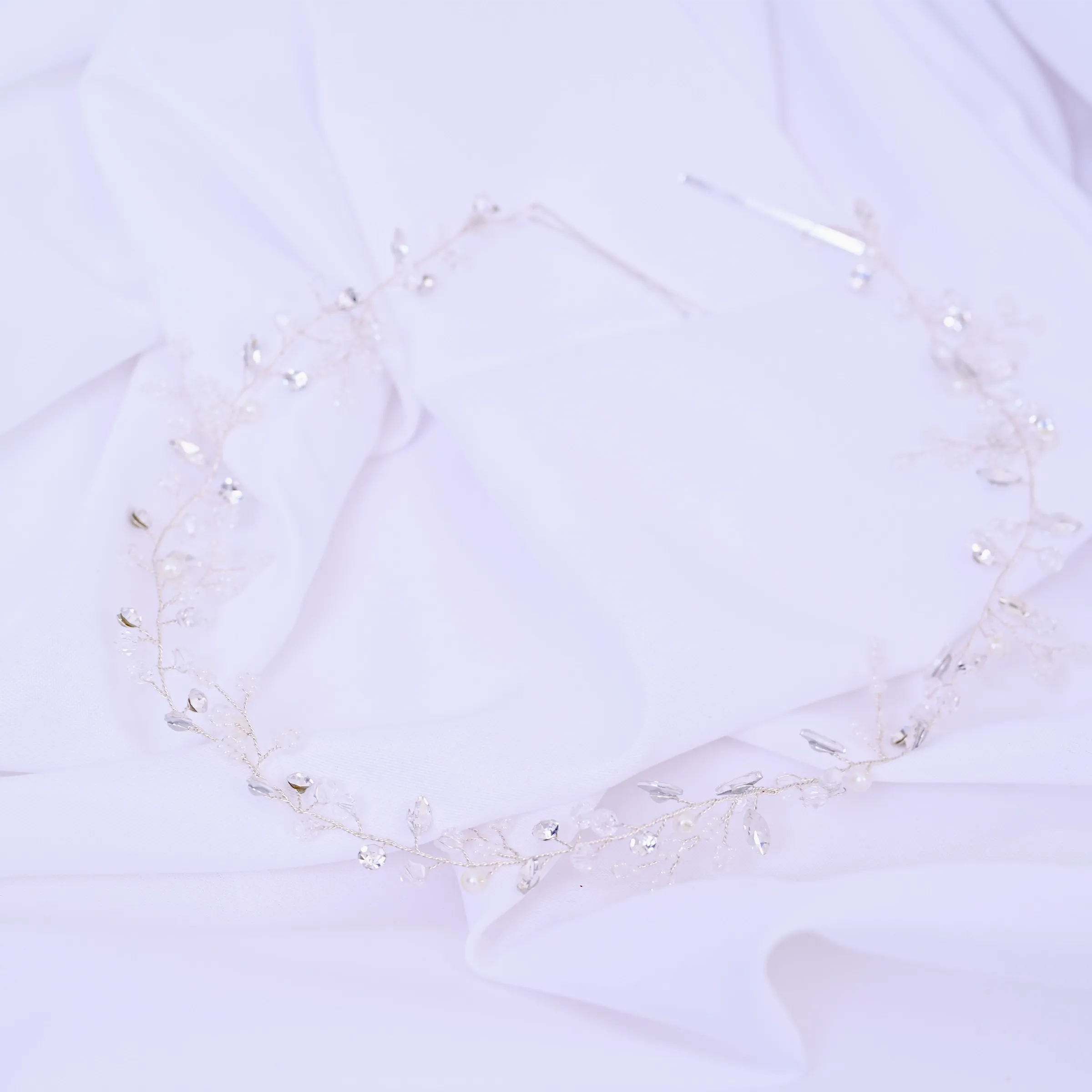 Crystal Floral Accented Hair Vine
