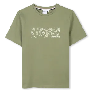Dark Green Sand Leaf Logo T-Shirt