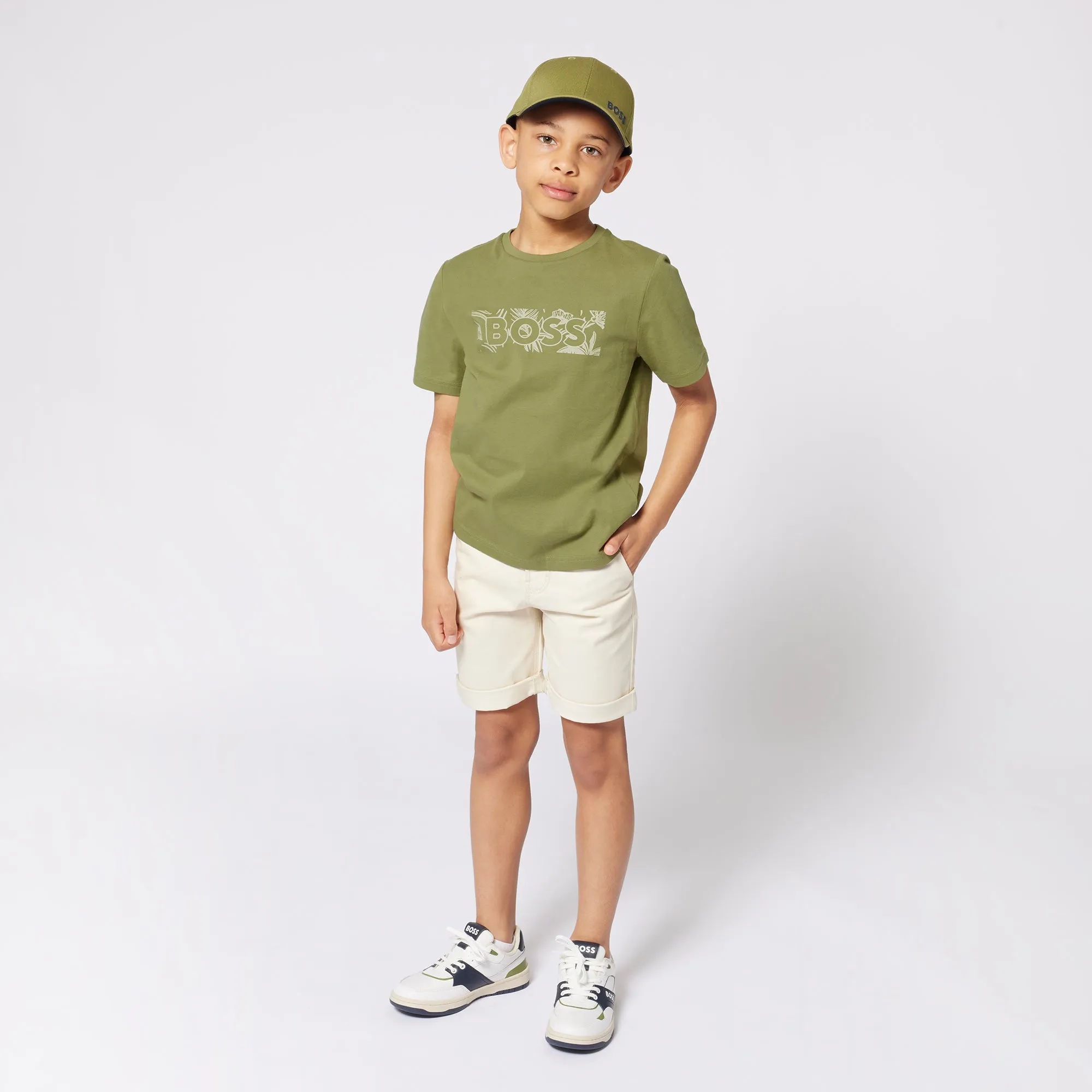 Dark Green Sand Leaf Logo T-Shirt