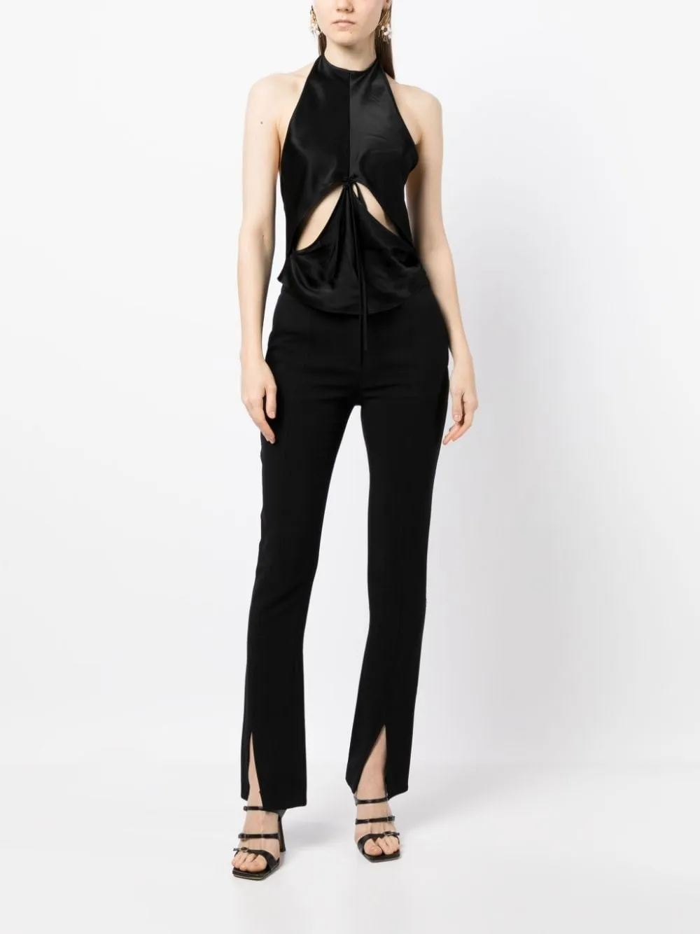 DRAPED INSIDE CUT-OUTS BLOUSE