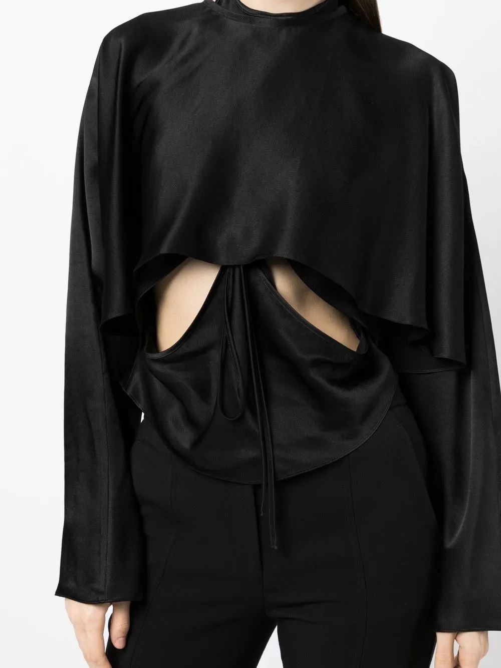 DRAPED INSIDE CUT-OUTS BLOUSE
