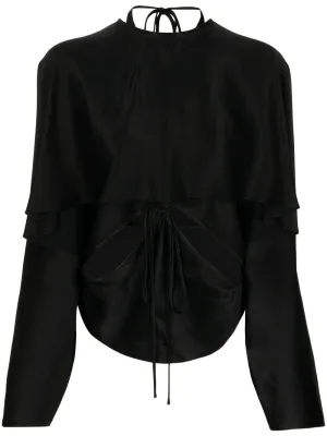 DRAPED INSIDE CUT-OUTS BLOUSE