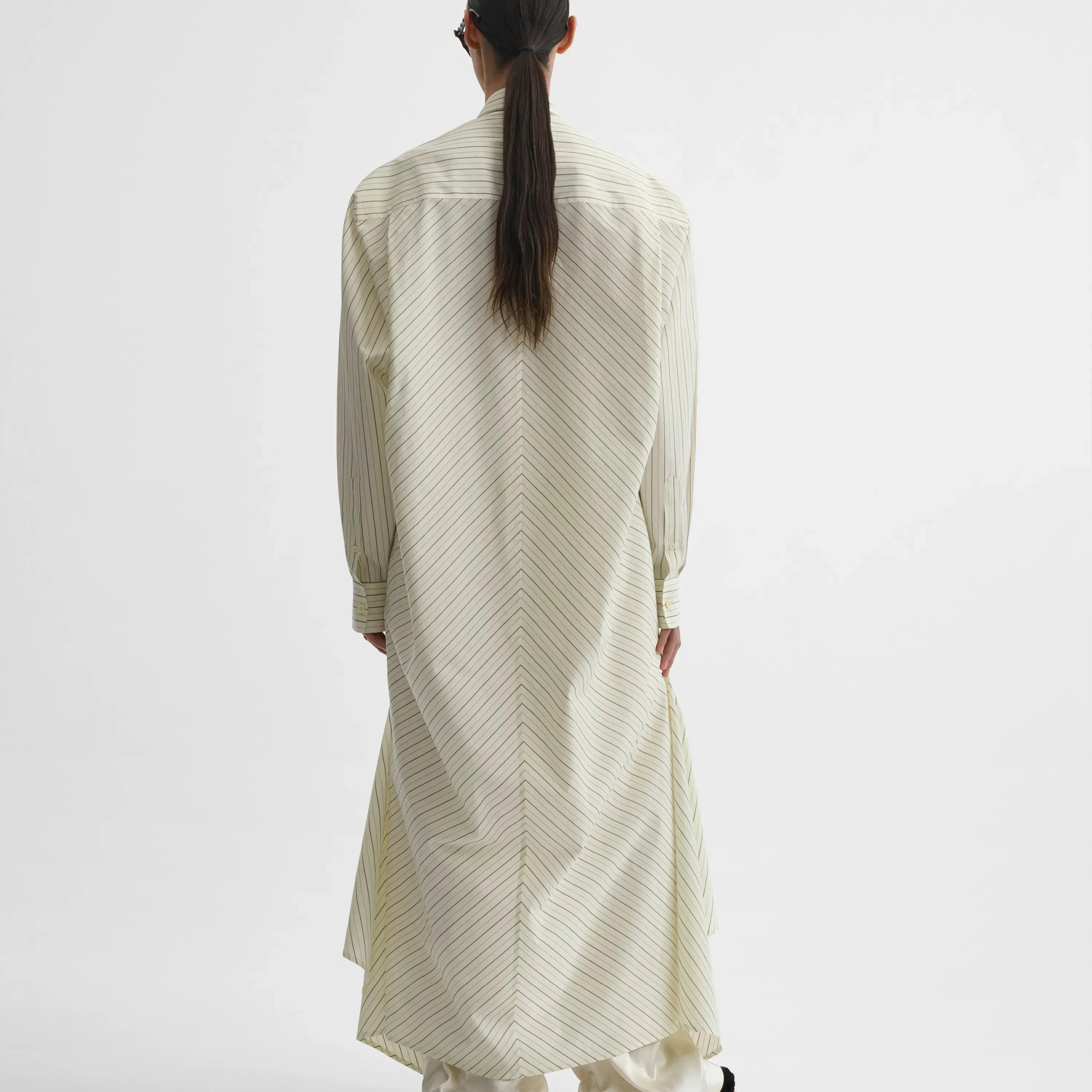 DROPPED FRONT SHIRT | pale lemon cotton