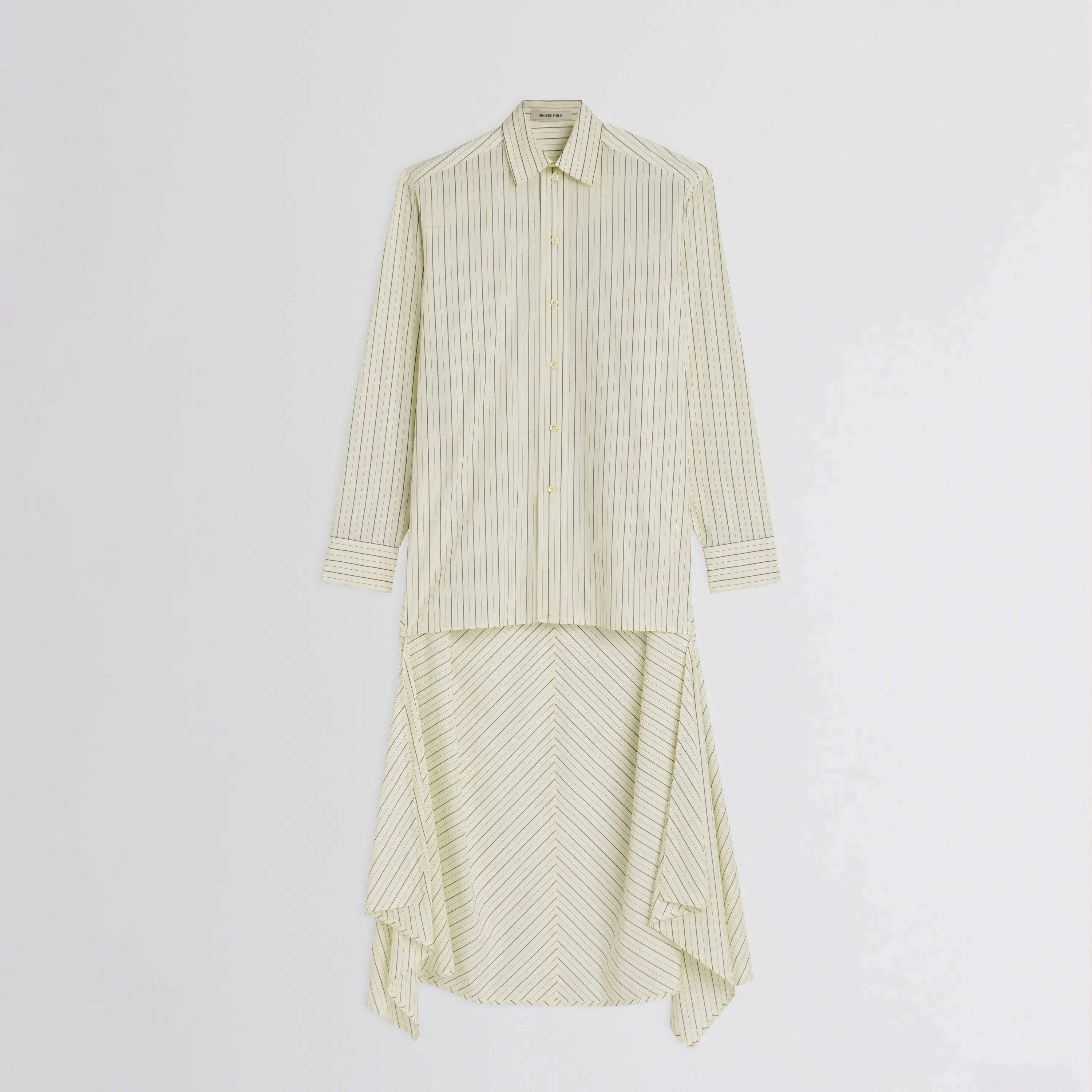 DROPPED FRONT SHIRT | pale lemon cotton