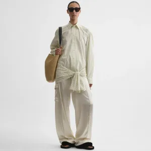 DROPPED FRONT SHIRT | pale lemon cotton