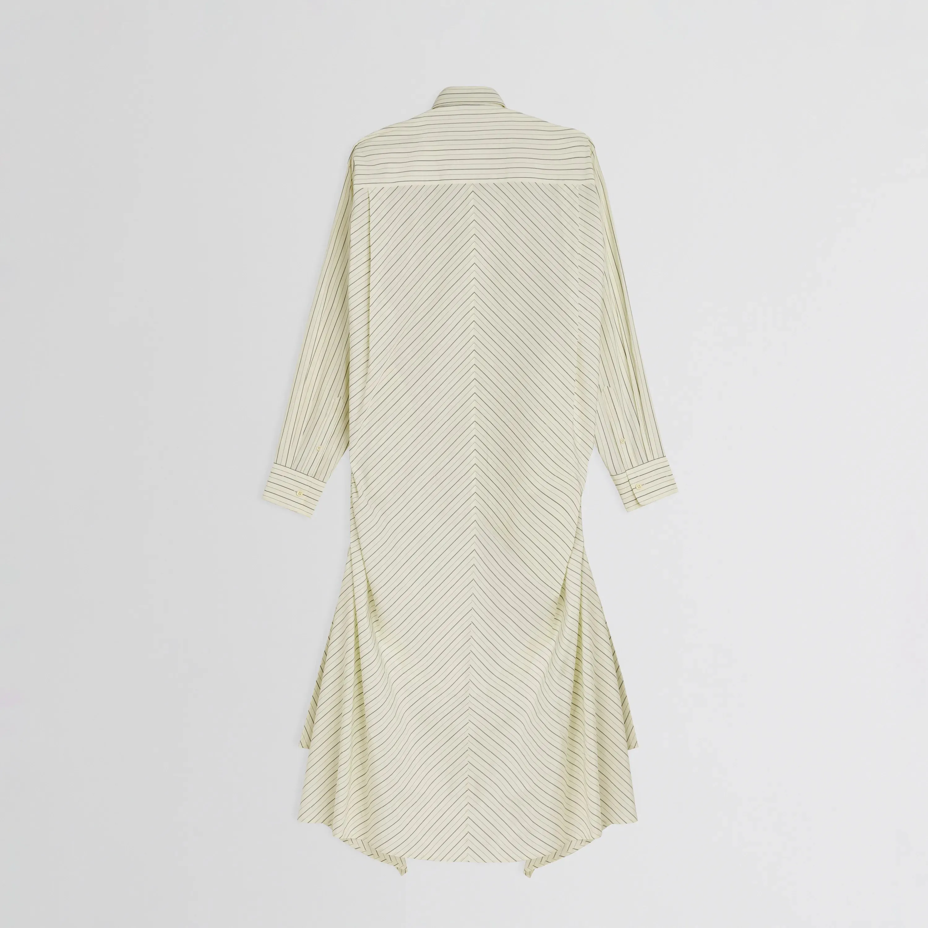 DROPPED FRONT SHIRT | pale lemon cotton
