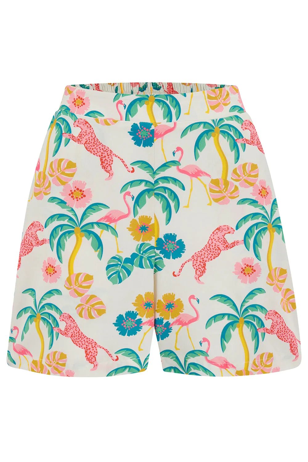 Enola Shorts - Off-White/Multi. Summer Jungle