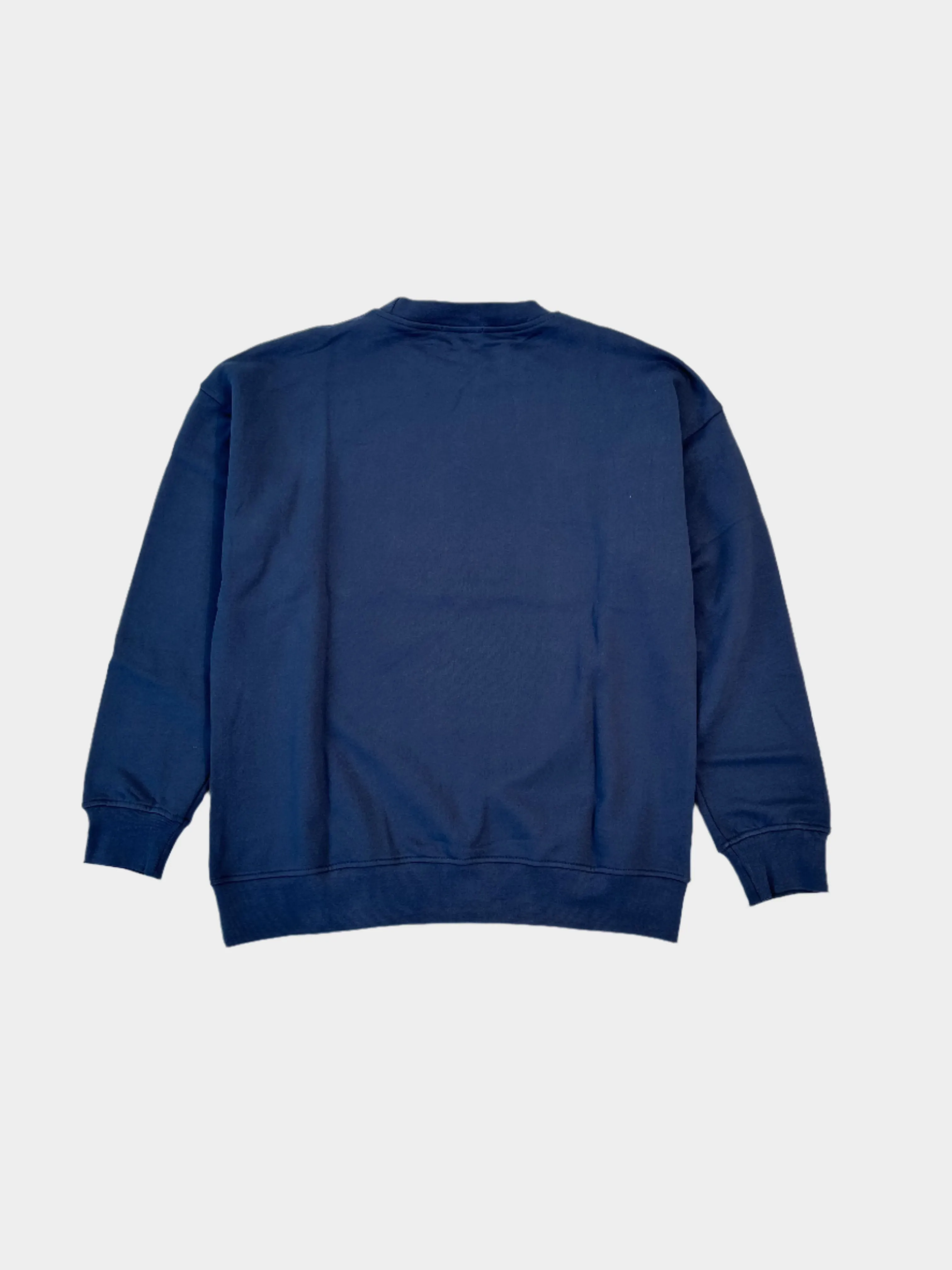 Felpa Girocollo Blu Con Stampa Frontale