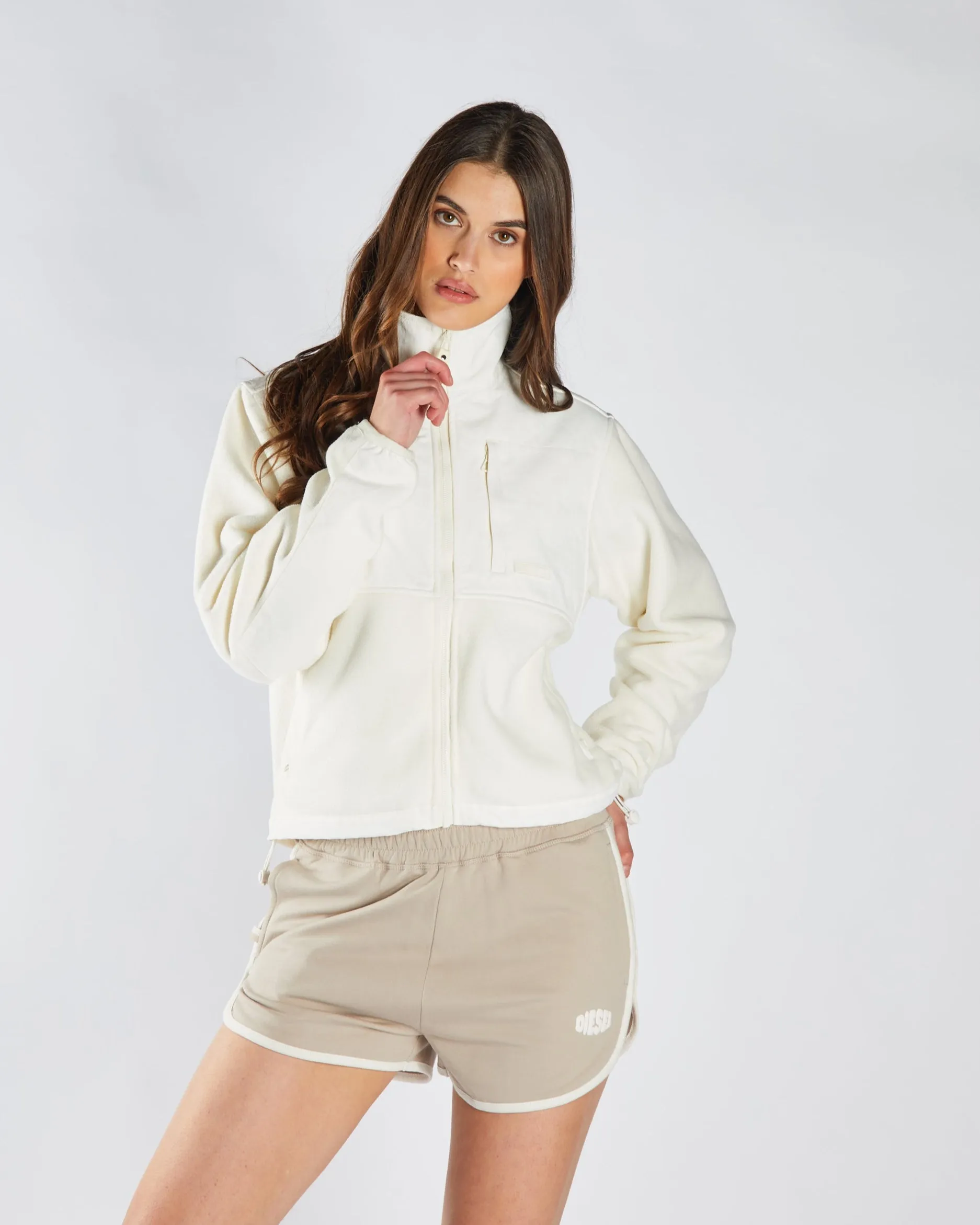 Gilly Fleece Hybrid Jacket Soft Ivory