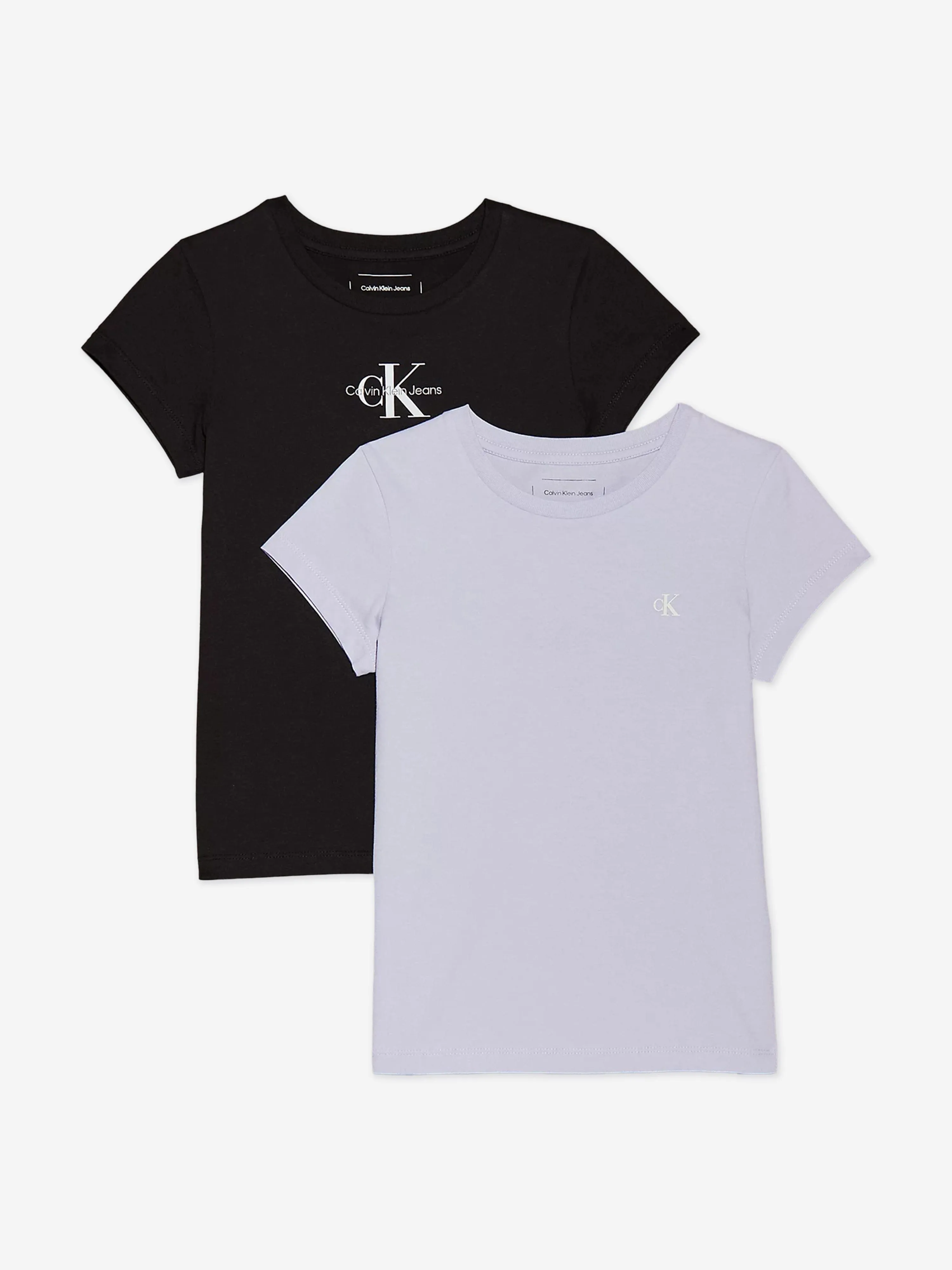 Girls 2 Pack Slim Monologo T-Shirt Set in Multicolour