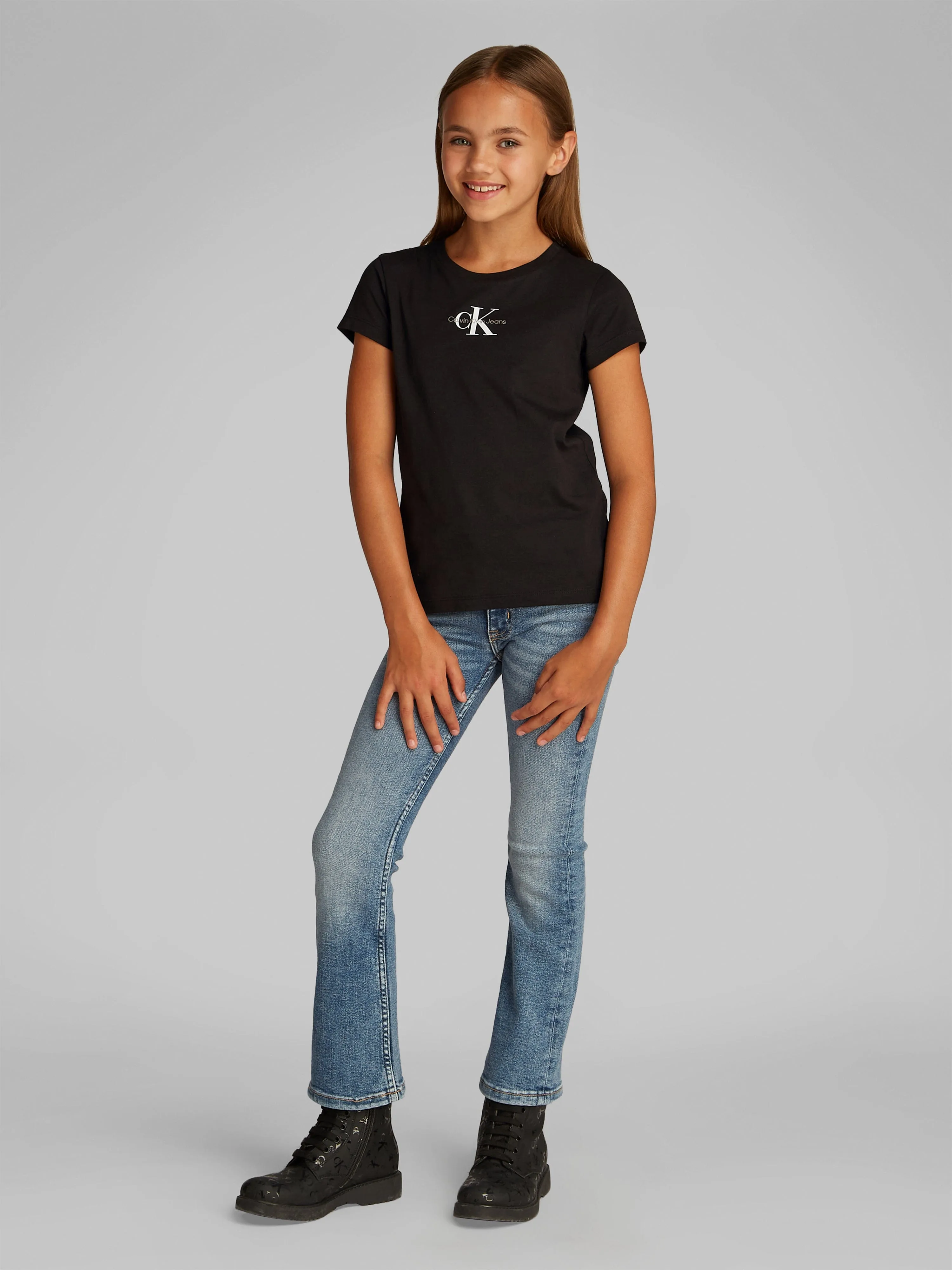 Girls 2 Pack Slim Monologo T-Shirt Set in Multicolour