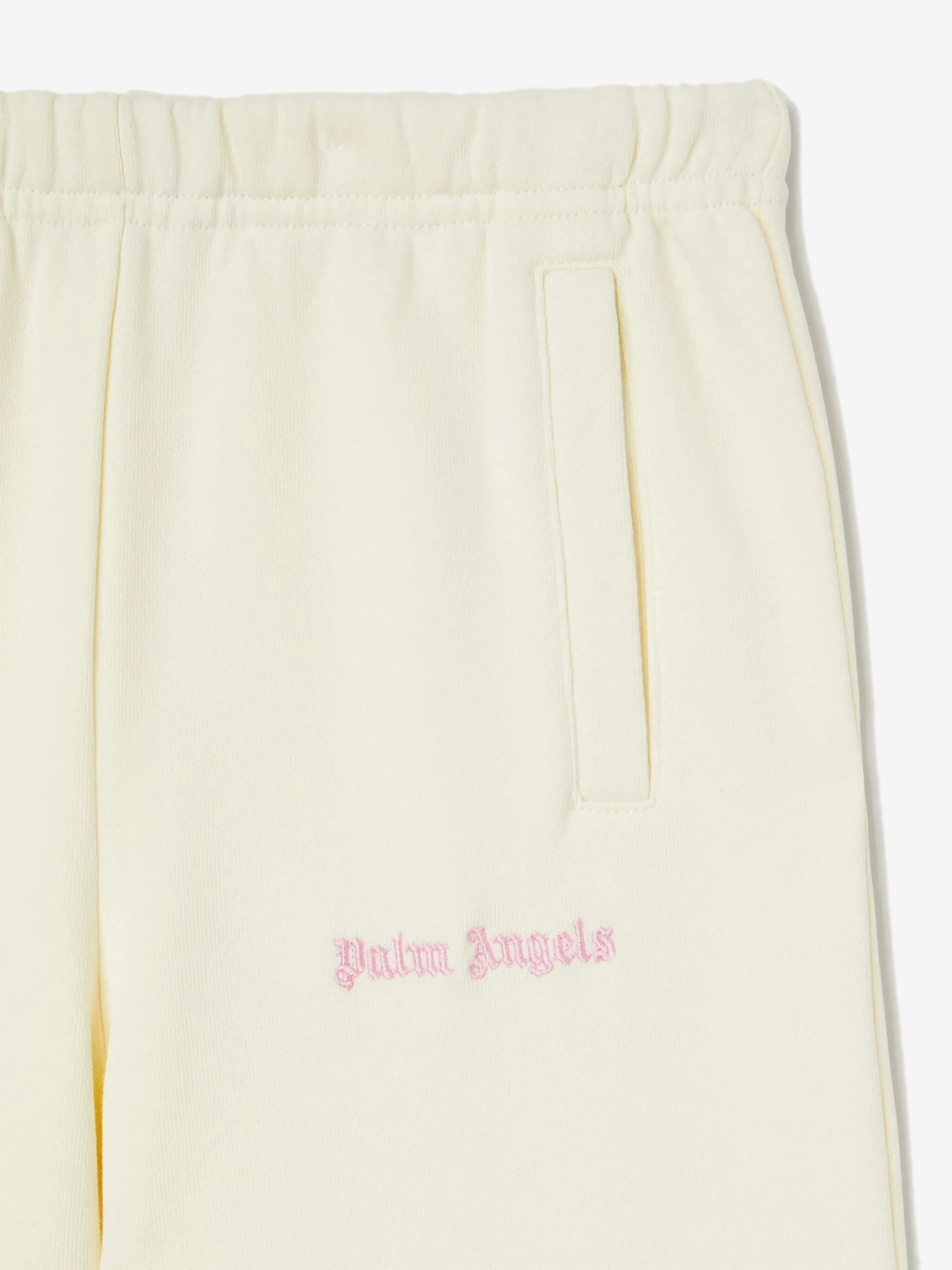 Girls Colourful Track Wide Pants in Ivory