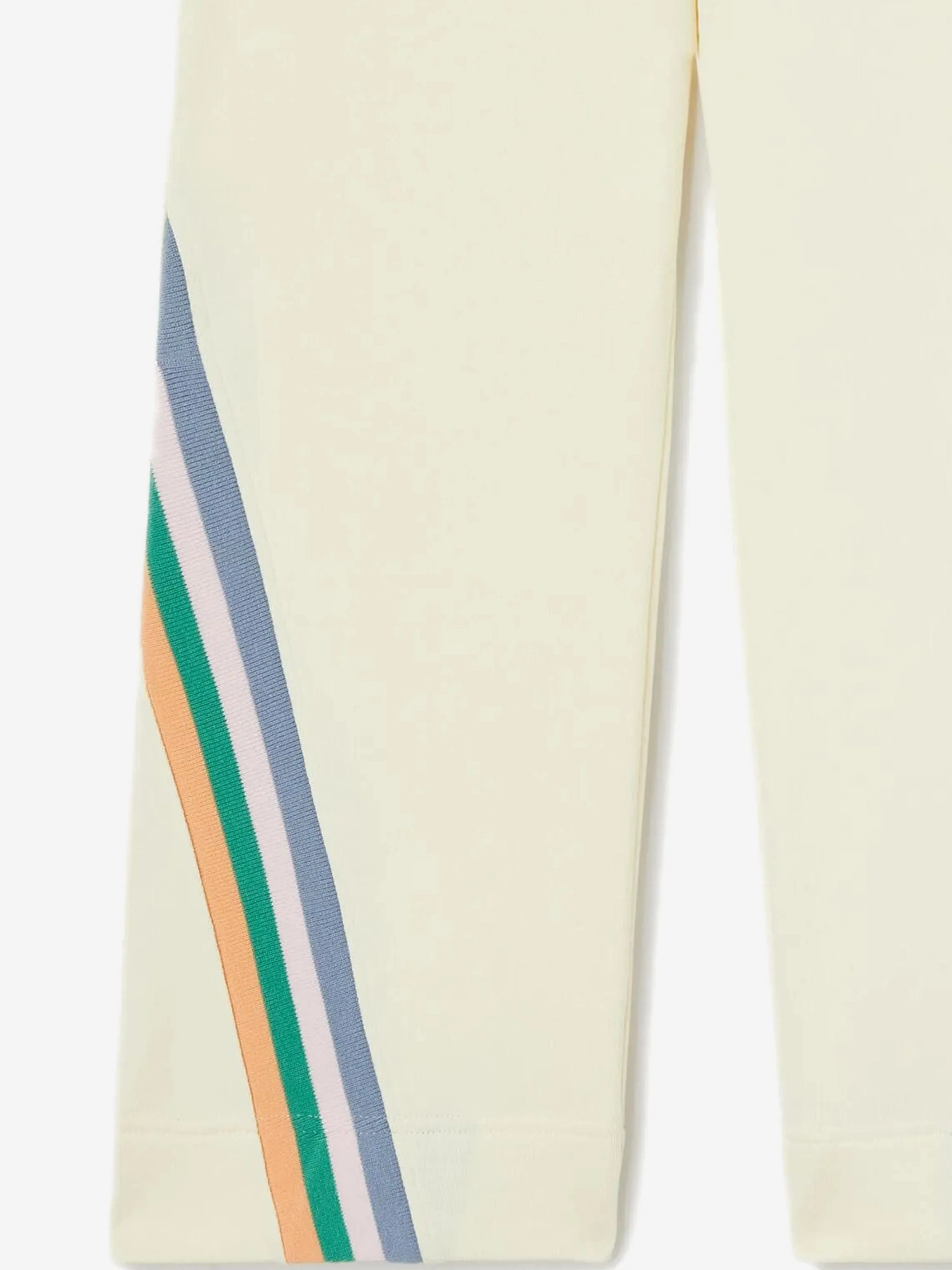 Girls Colourful Track Wide Pants in Ivory