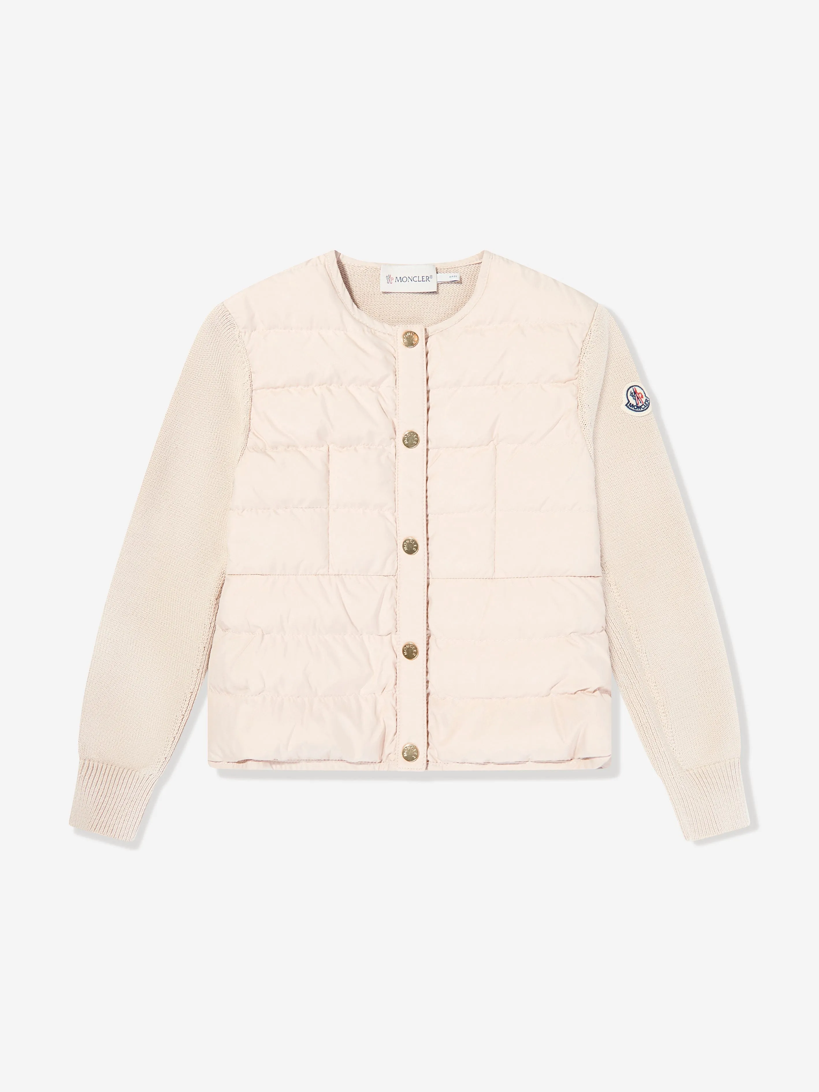 Girls Down Padded Cardigan in Pink