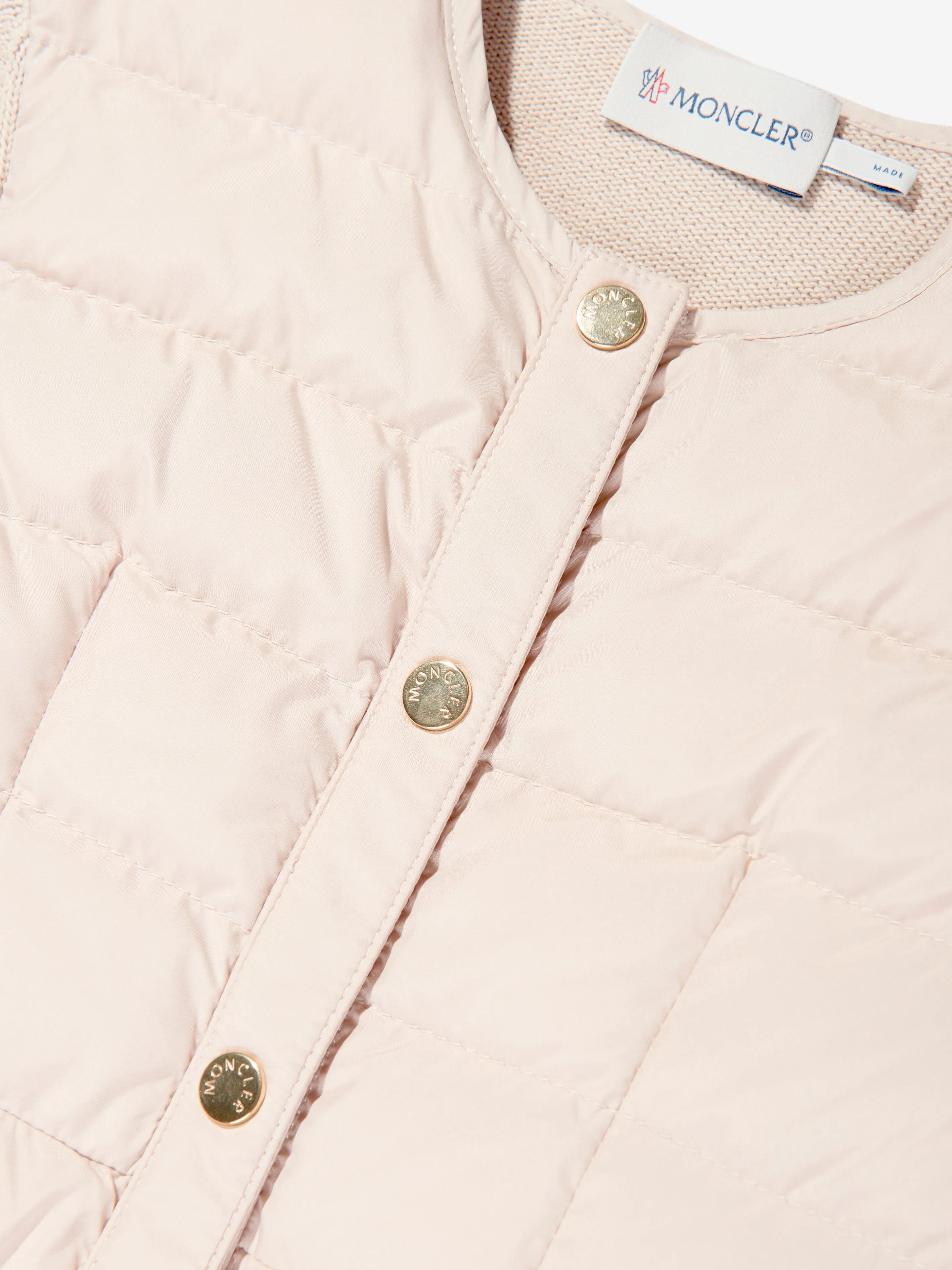 Girls Down Padded Cardigan in Pink