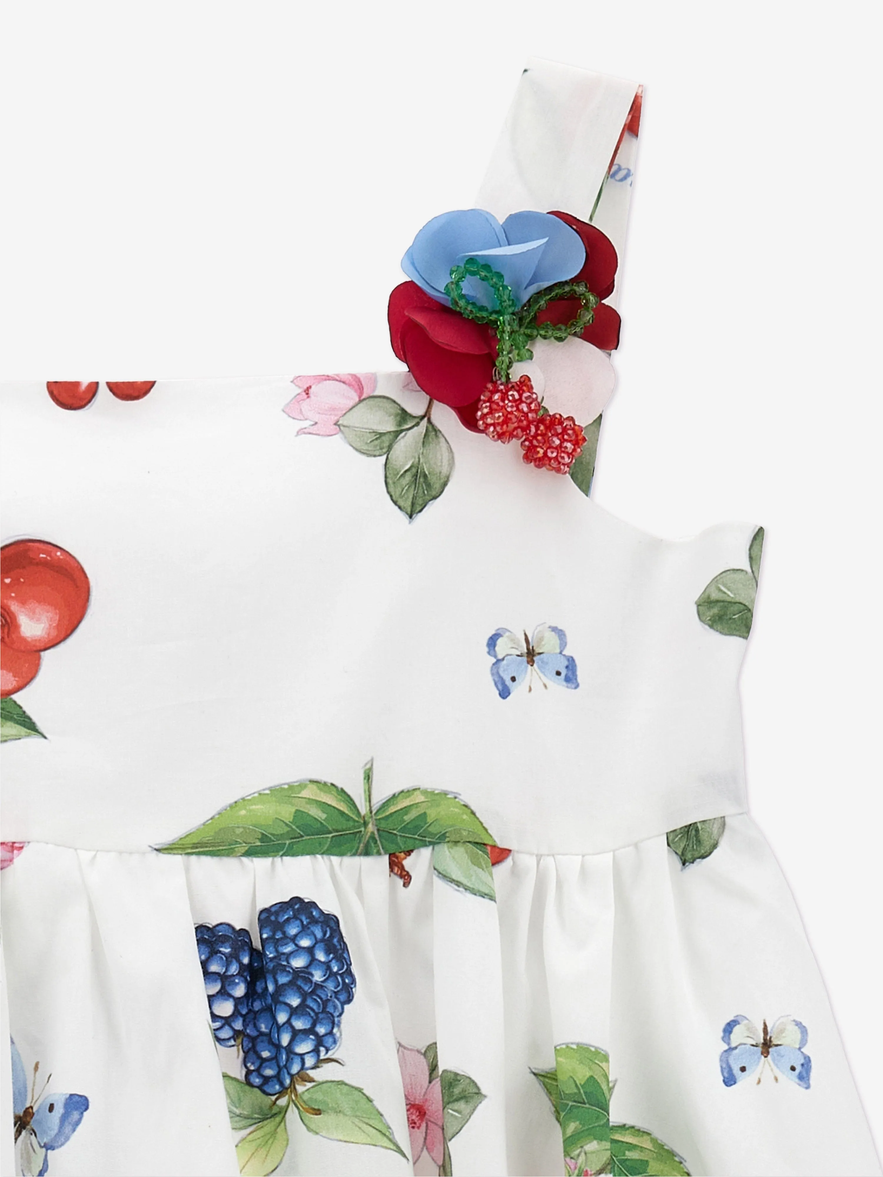 Girls Fruit Print Maxi Dress in White
