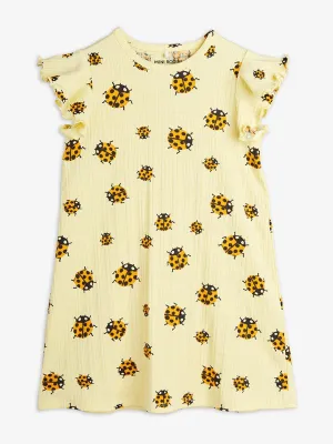 Girls Ladybugs AOP Wing Dress in Yellow