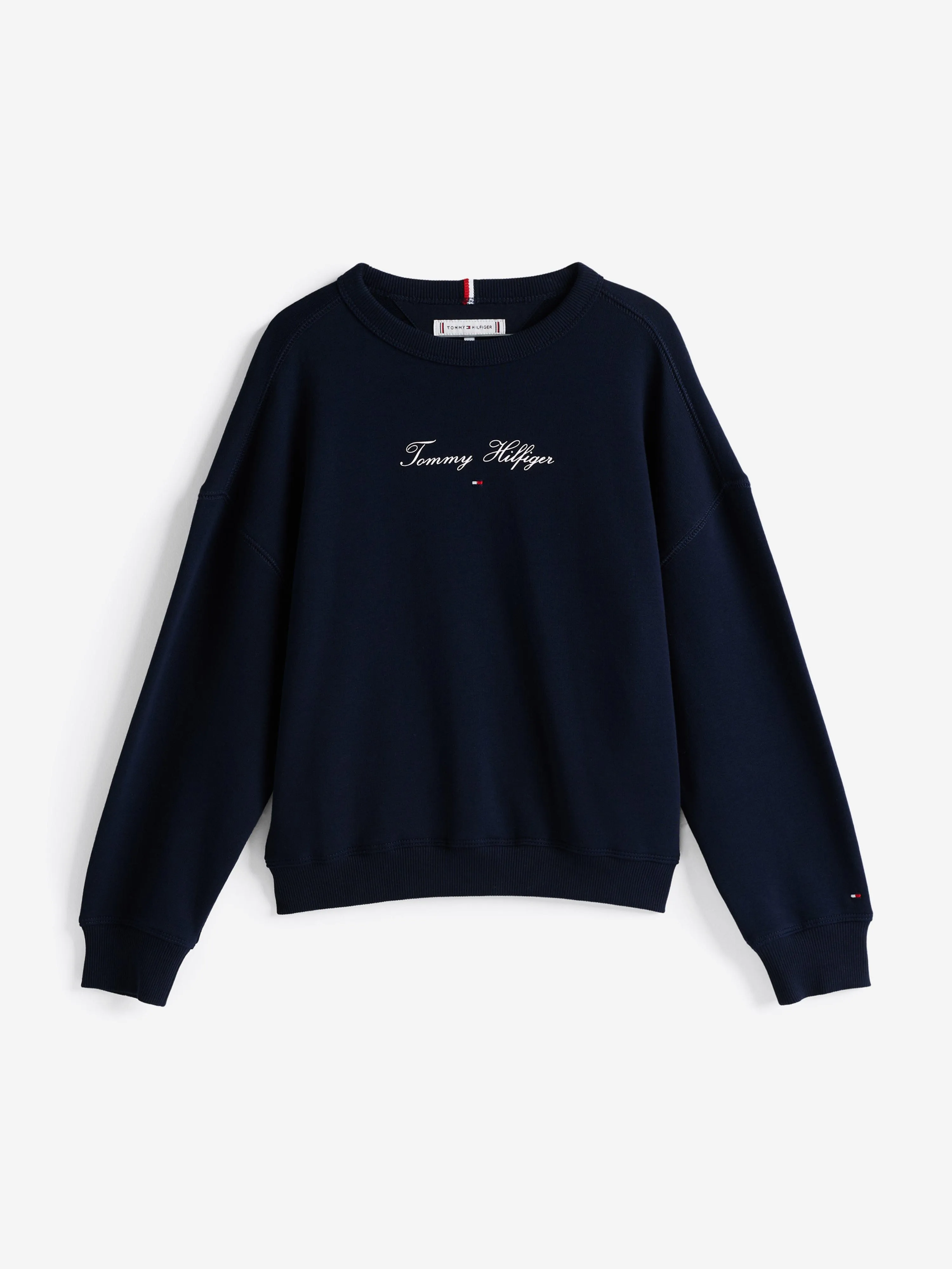 Girls Logo Script Sweatshirt in Navy