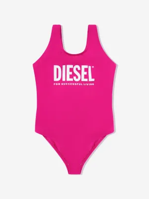 Girls Logo Swimsuit in Pink