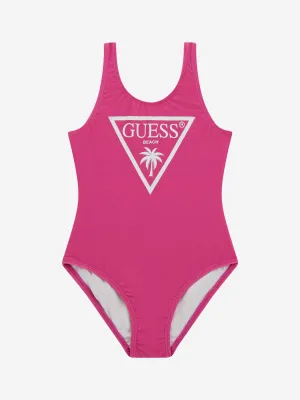 Girls Logo Swimsuit in Pink