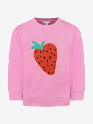 Girls Strawberry Sweatshirt in Pink