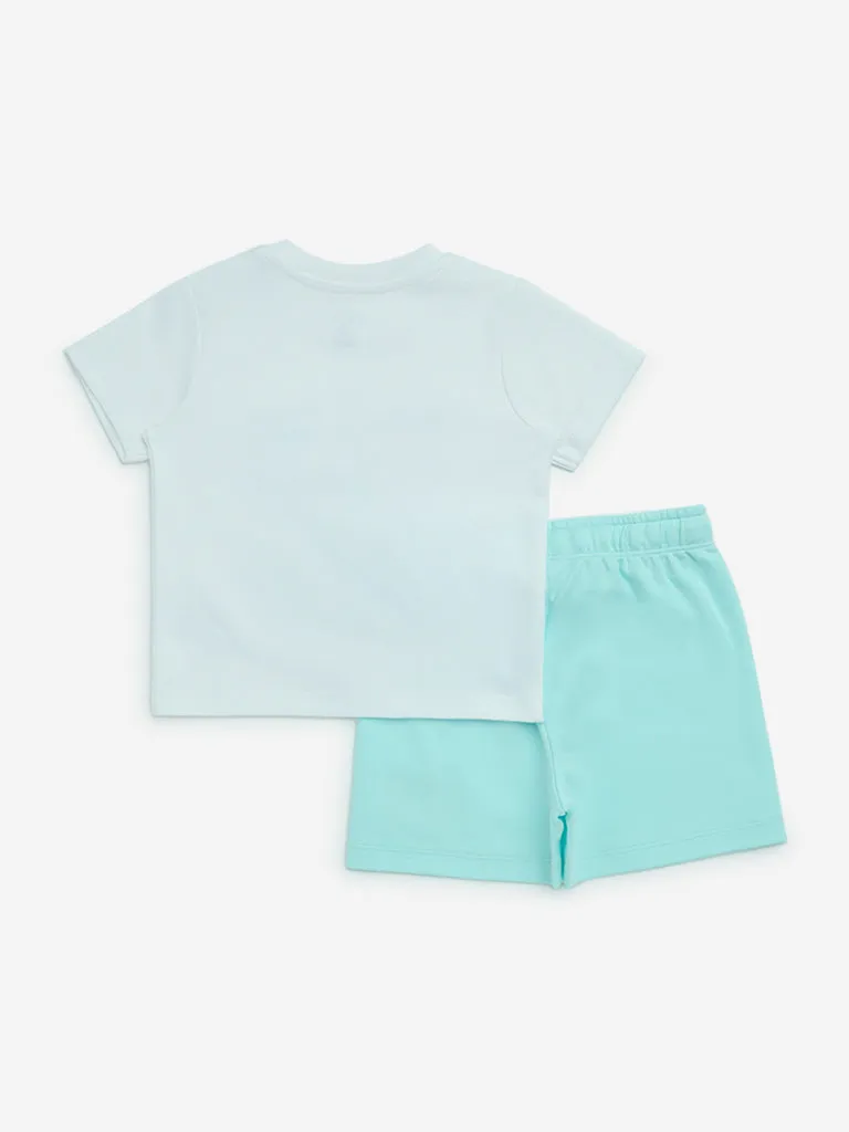 HOP Baby Multicolour Printed Cotton T-Shirt with Shorts Set
