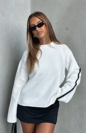 It's A Contrast Knit Sweater White/Black