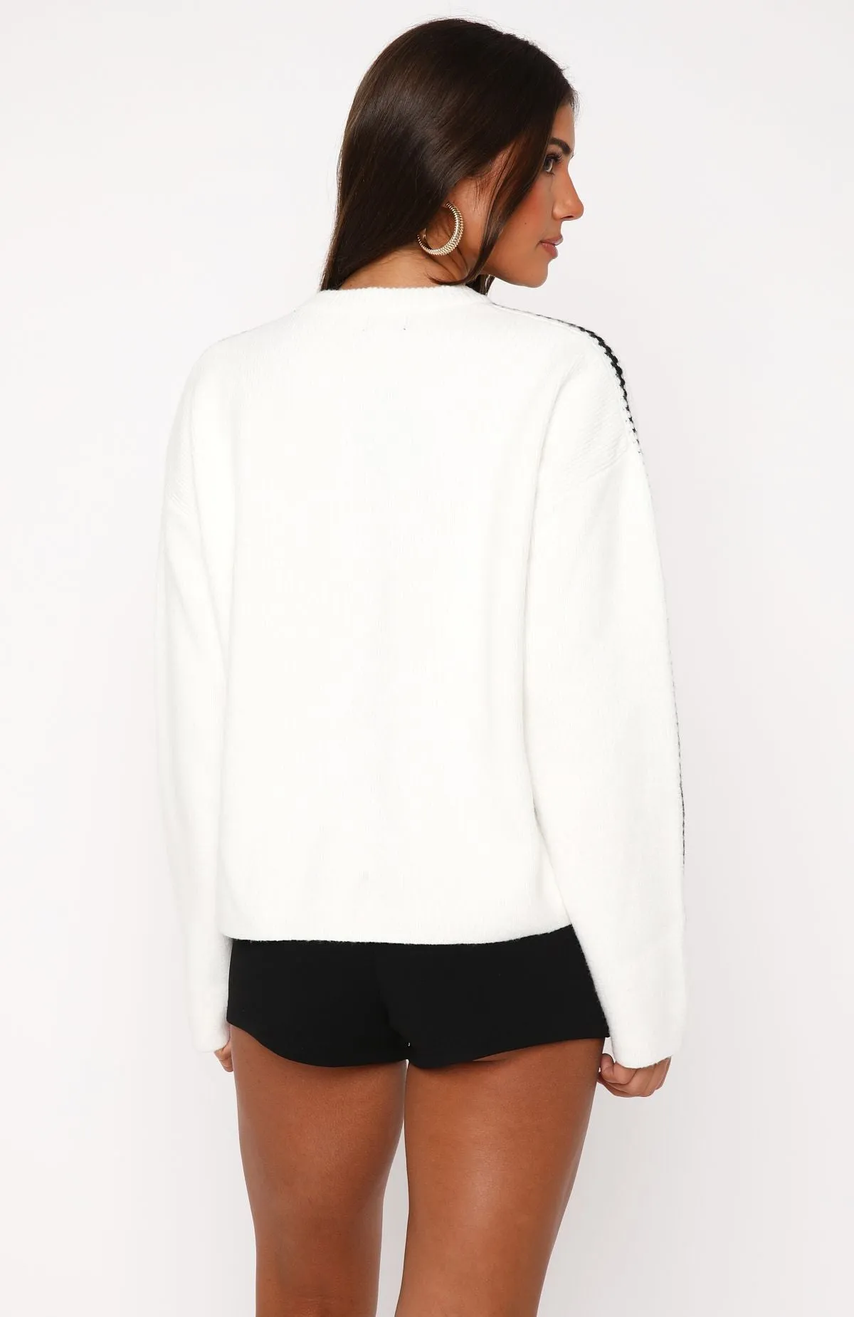 It's A Contrast Knit Sweater White/Black