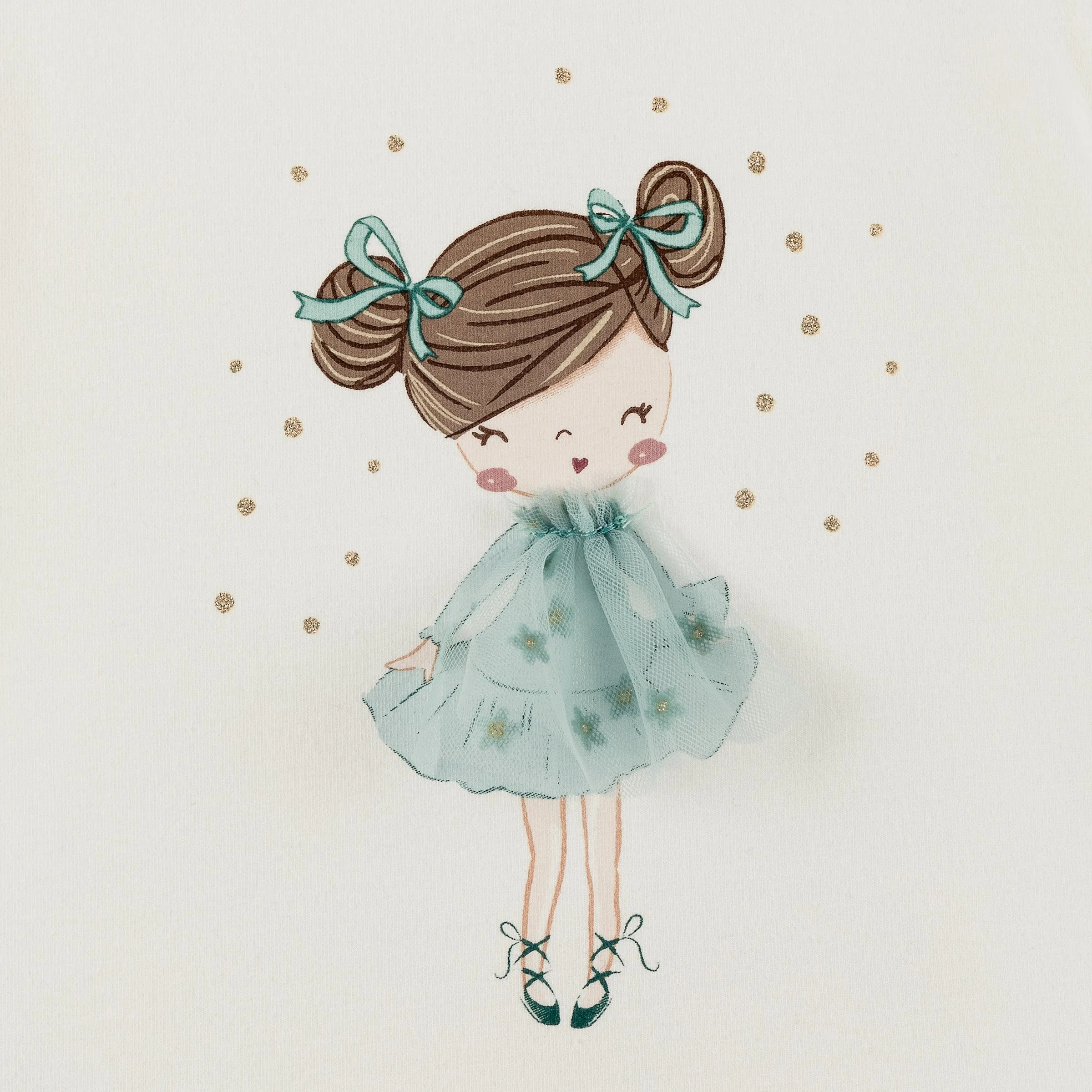 Ivory Ballerina Ruffle Graphic Shirt