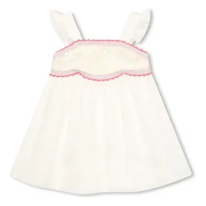 Ivory Sleeveless Embroidered Dress