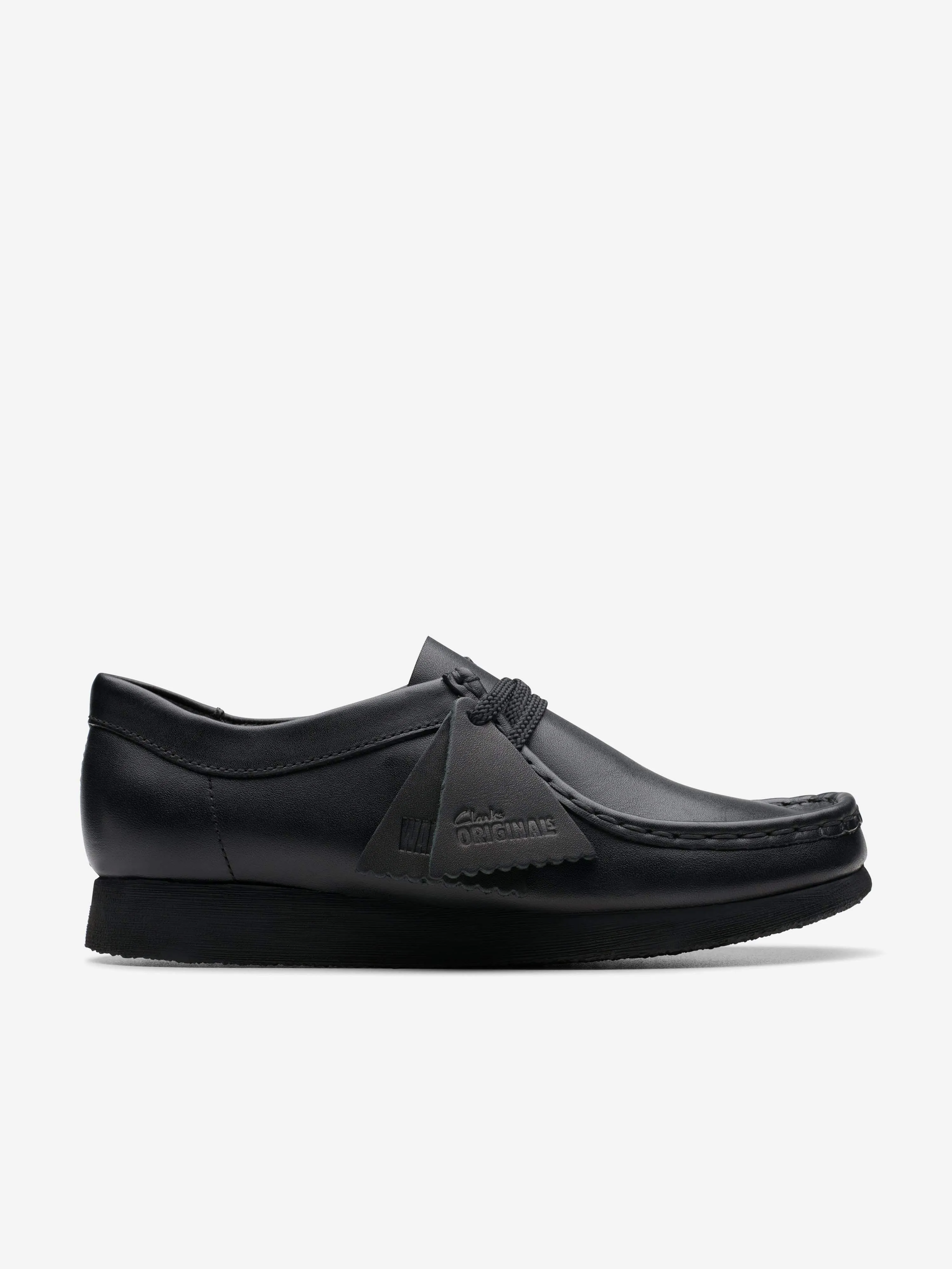 Kids Leather Wallabee Shoes in Black