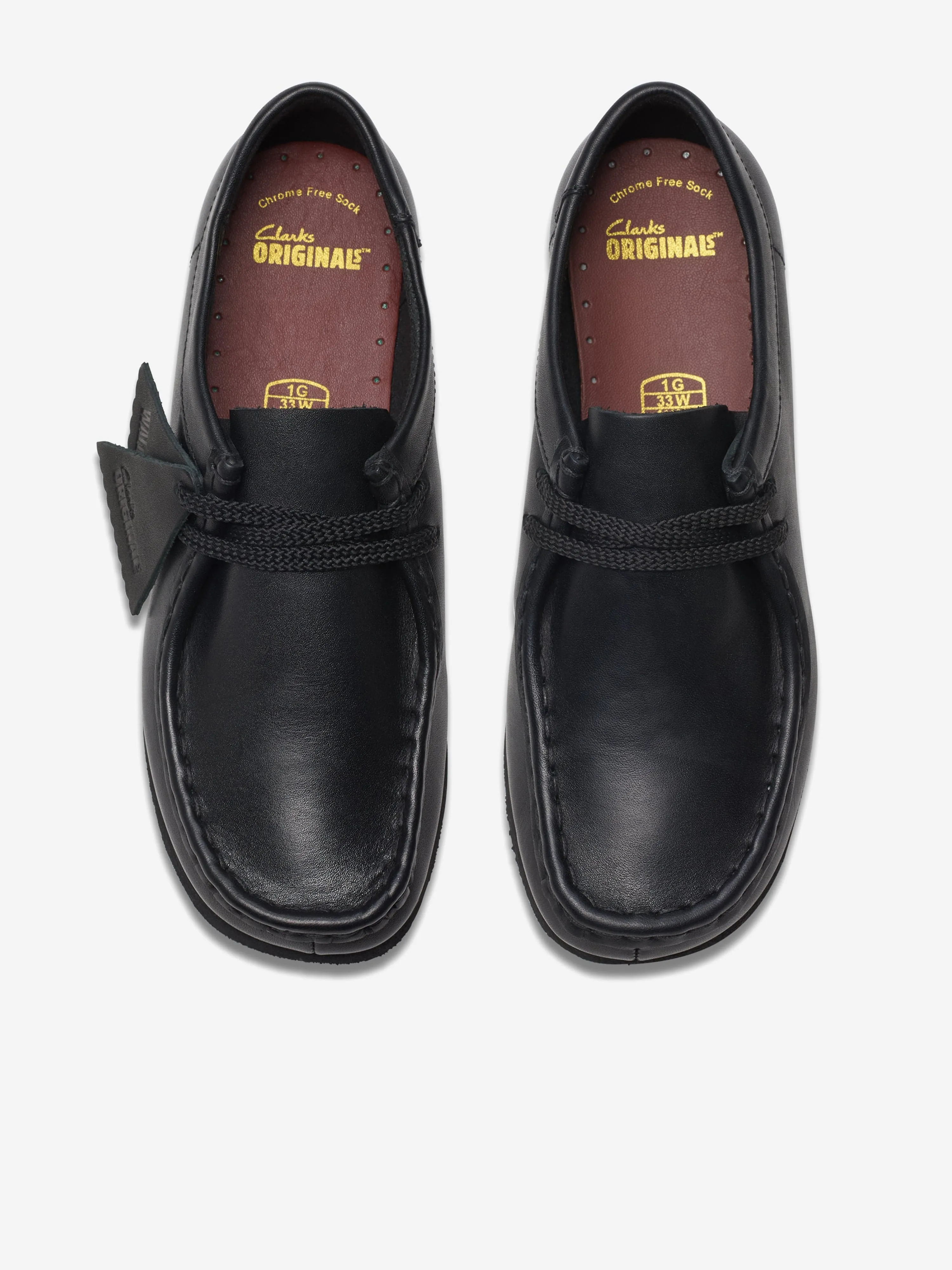 Kids Leather Wallabee Shoes in Black