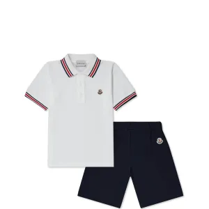 Kids Moncler Logo Polo Shirt Set