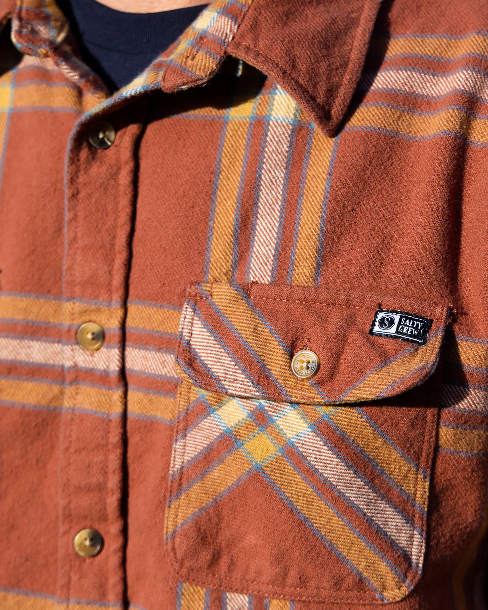 Landfall Ls Flannel - Brick Red