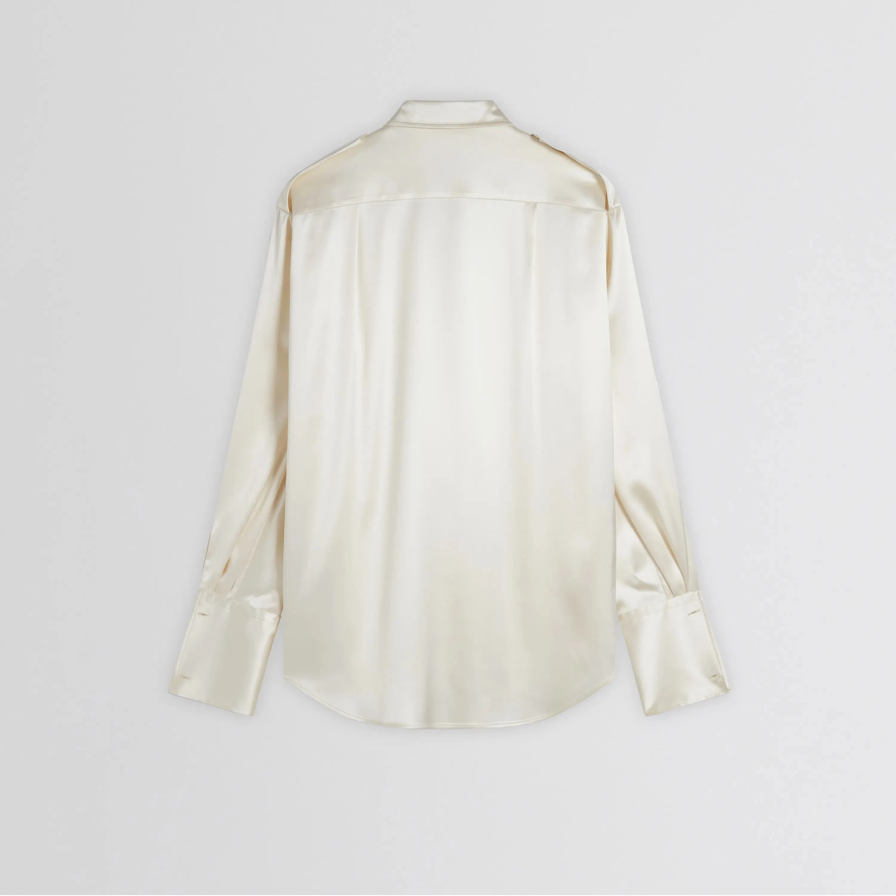 LIQUID UTILITY SHIRT | cream silk satin