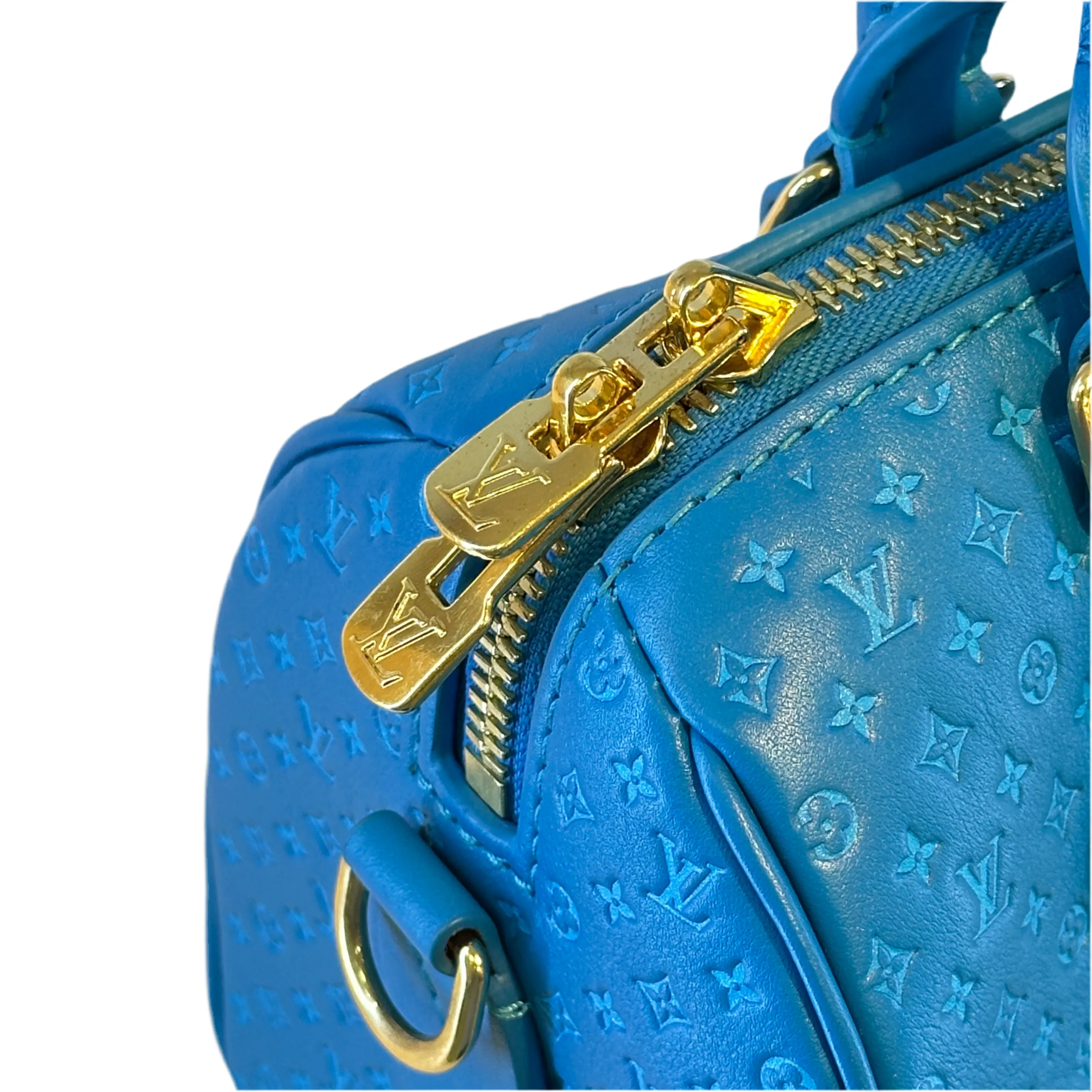 Louis Vuitton Nanogram Speedy Bandoulière 20 2WAY Handbag Turqoise (Pre-loved)
