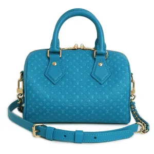 Louis Vuitton Nanogram Speedy Bandoulière 20 2WAY Handbag Turqoise (Pre-loved)