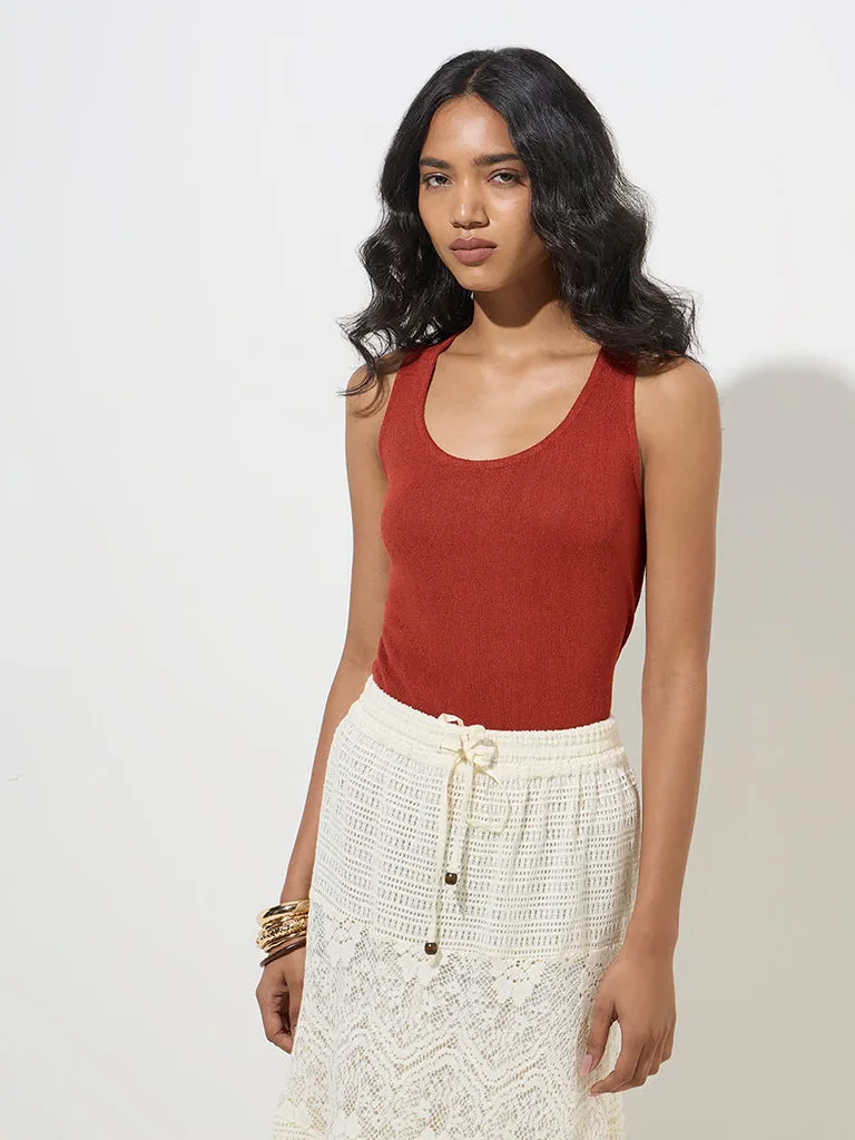 LOV Rust Knitted Top