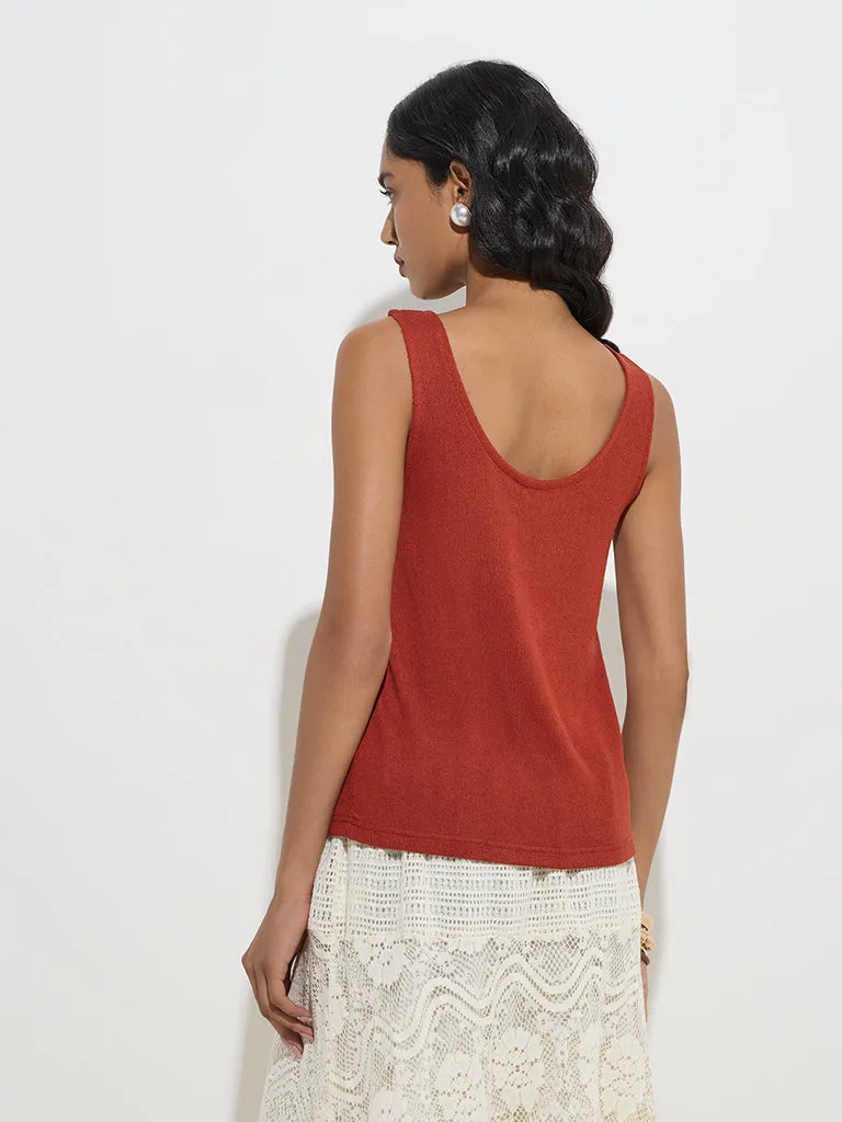 LOV Rust Knitted Top