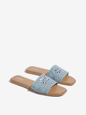 LUNA BLU Light Blue Floral Cut-Out Detailed Slides