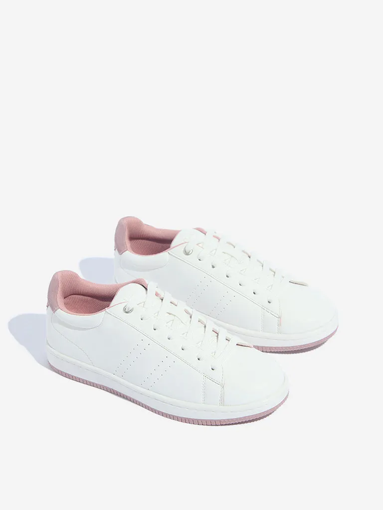 LUNA BLU White Lace-Up Sneakers