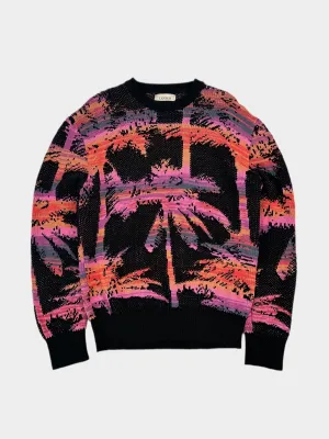 Maglione Cotone Palme Multicolor