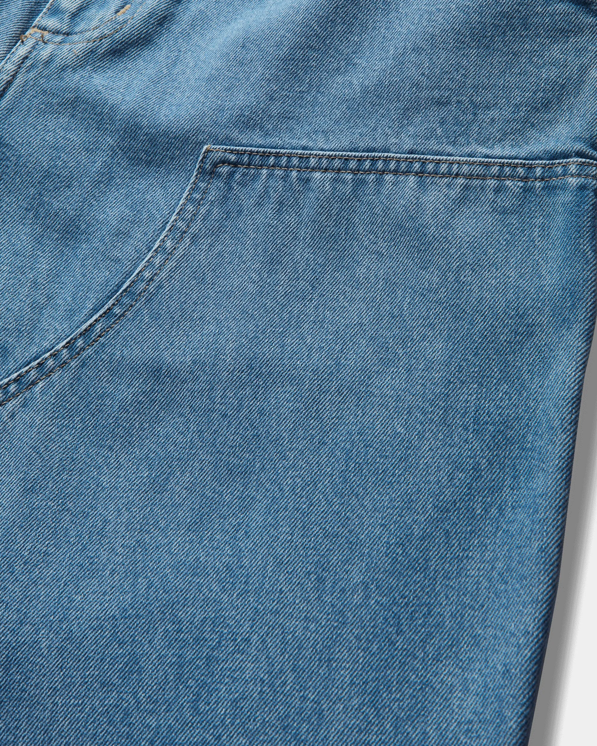 Men's Double Knee Pants Blue (Stone Bleached)