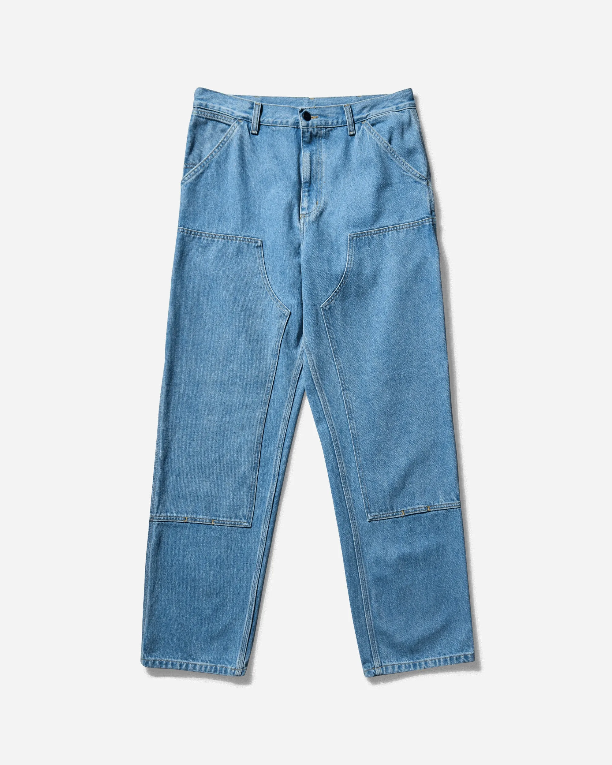 Men's Double Knee Pants Blue (Stone Bleached)